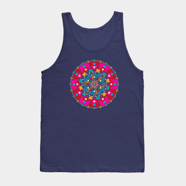 Colorful Sweet Hearts Mandala Tank Top by wickedpretty